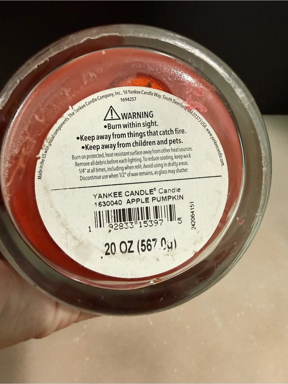 Yankee Candle Signature candle in Apple Pumpkin for use with Lamp Light